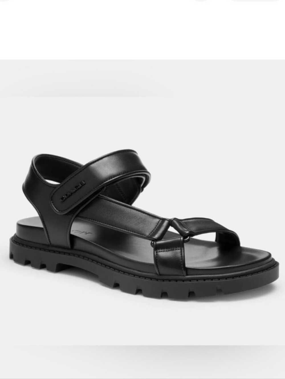 Coach Black Leather Sport Sandals Size 8.5